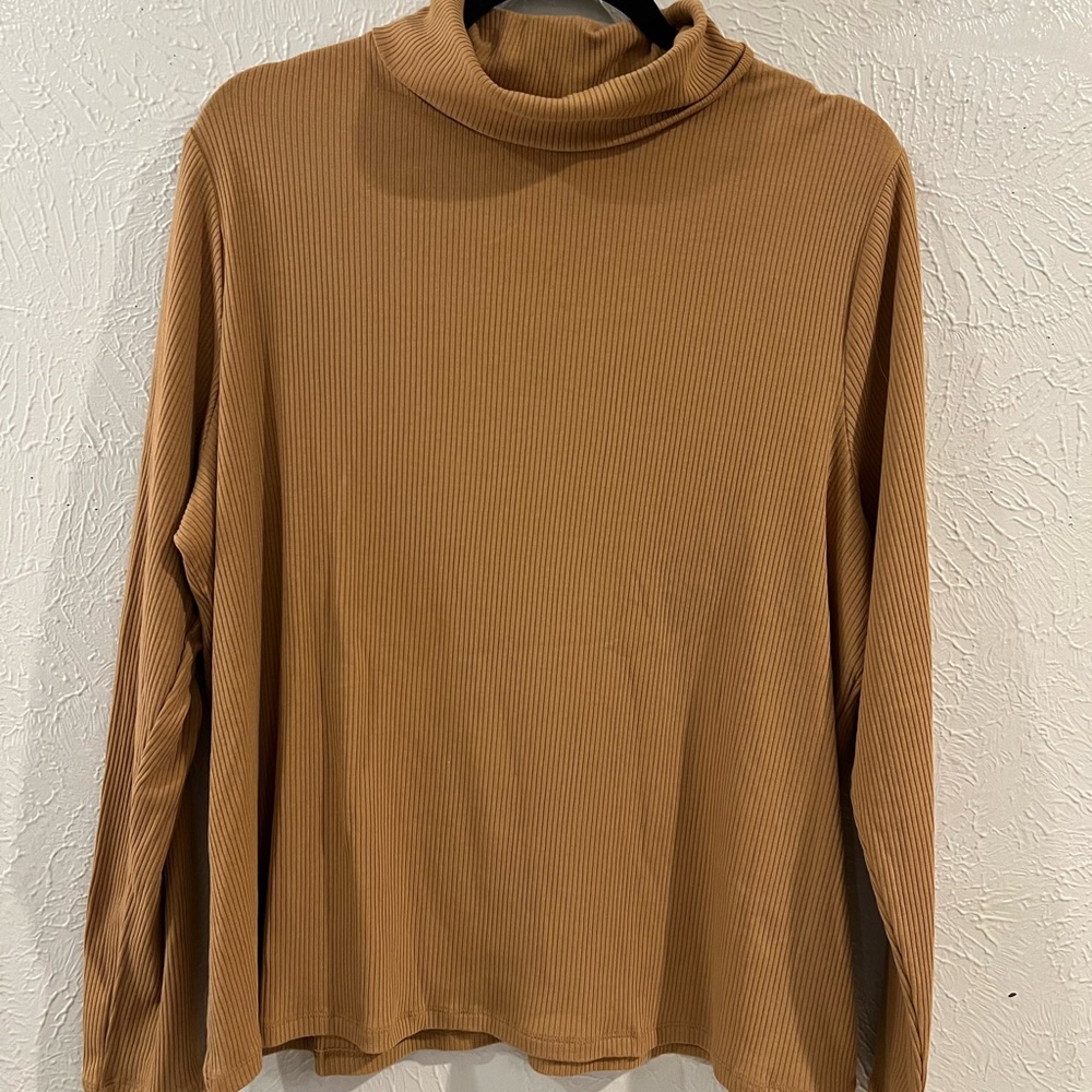 Old Navy Camel Ribbed Knit Top